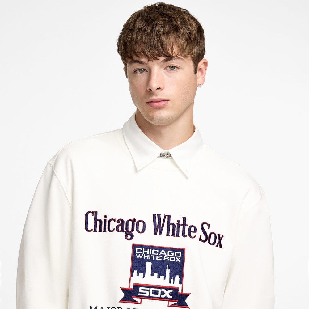 New Era Chicago White Sox Cooperstown Off White Crewneck - Size S